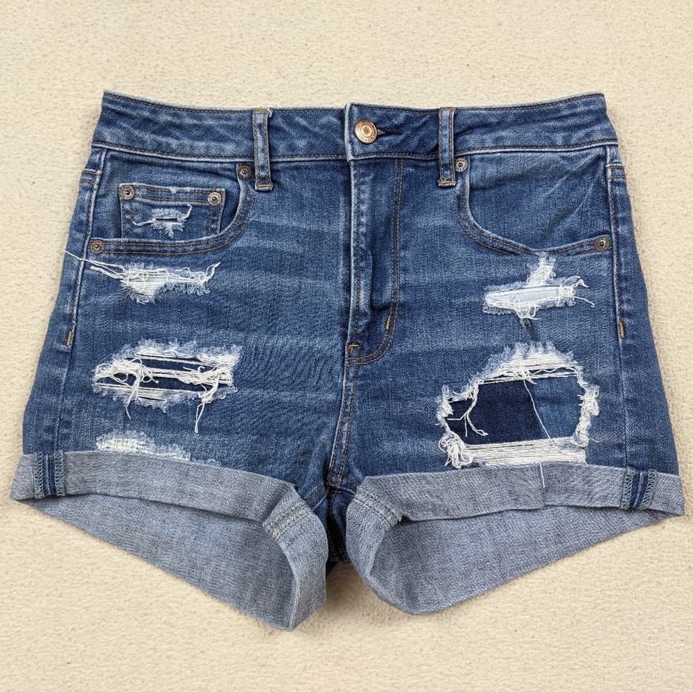 AEO Super Hi Rise Shorties Stretch Shorts Size 4